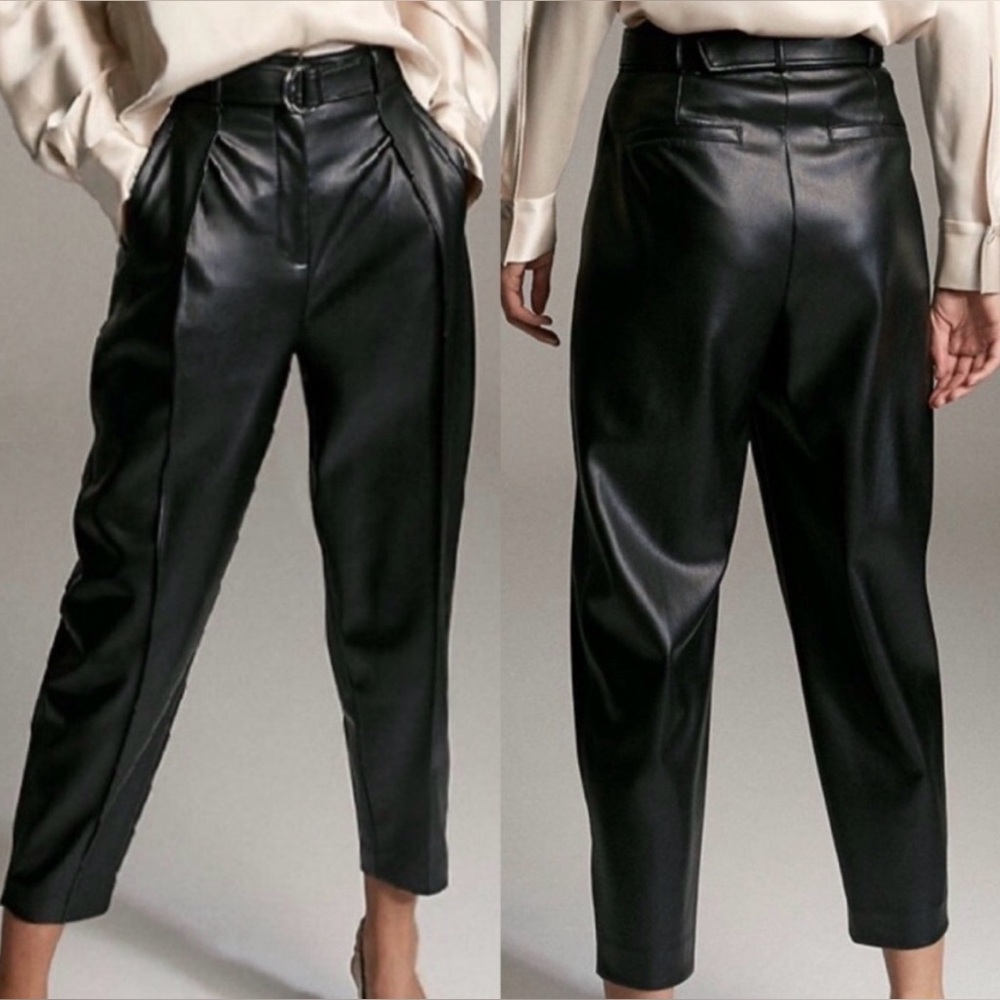 Aritzia Babaton Size 8 Mayne Soft Faux Leather Barrel Pants